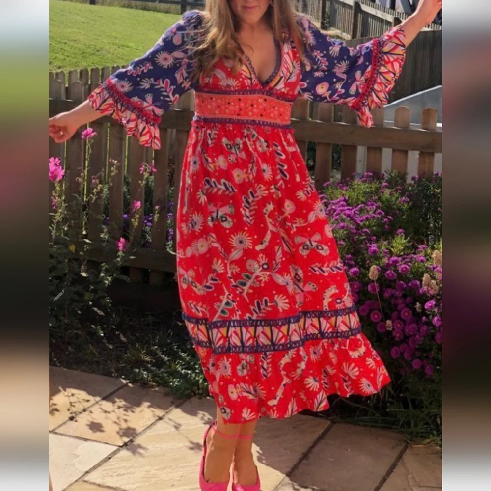 CeliaB Jules Midi Dress In Red - Picture 14 of 16